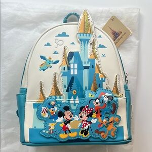 Loungefly Disney Castle Backpack 50th celebration Mickey and friends new!